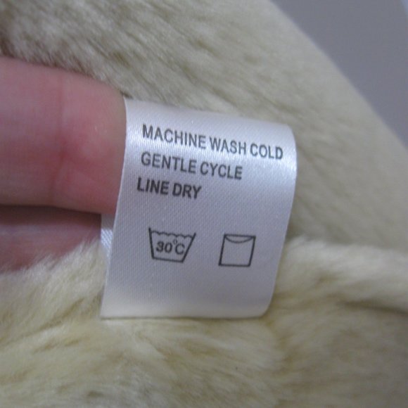 ***SOLD***  Calvin Klein Ultra Soft Faux Shearling Coat sz L Cream Beige - Picture 14 of 14